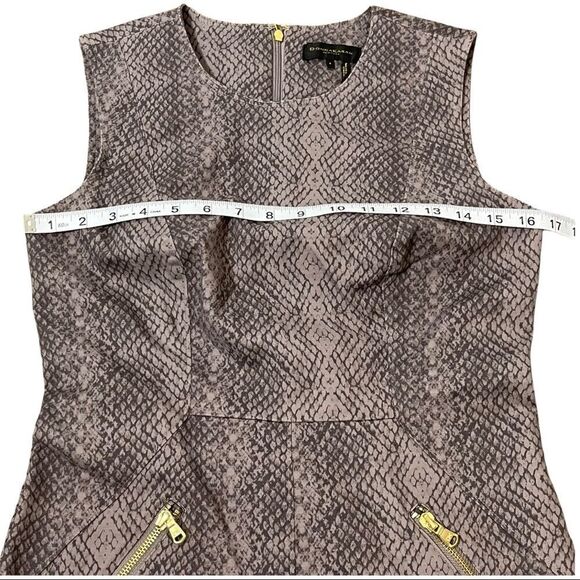 DONNA KARAN Snakeskin Zip Pocket Sheath Dress SIZE 6 - Picture 11 of 16